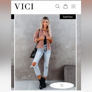 VICI PADDINGTON DISTRESSED COTTON CORDUROY JACKET - CAMEL